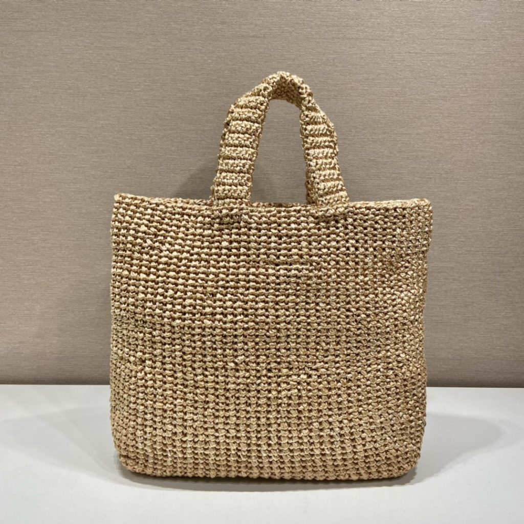 Prada Raffia Tote Bag Beige For Women, Women’s Bags 18.5in/47cm