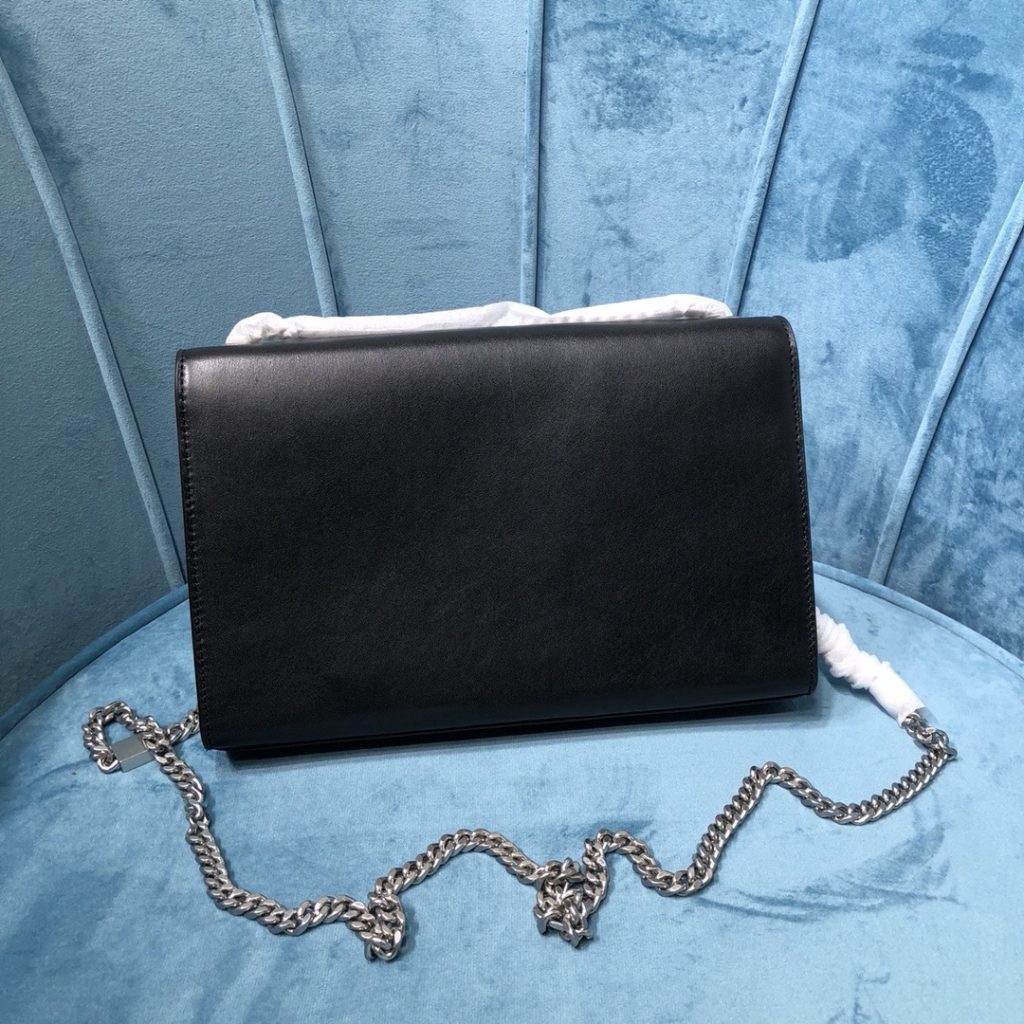 Saint Laurent Kate Medium Chain Bag With Tassel In Grain De Poudre Black For Women 9.4in/24cm YSL 354119BOW0N1000