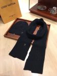 Louis Vuitton Beanie & Scarf Set In Black