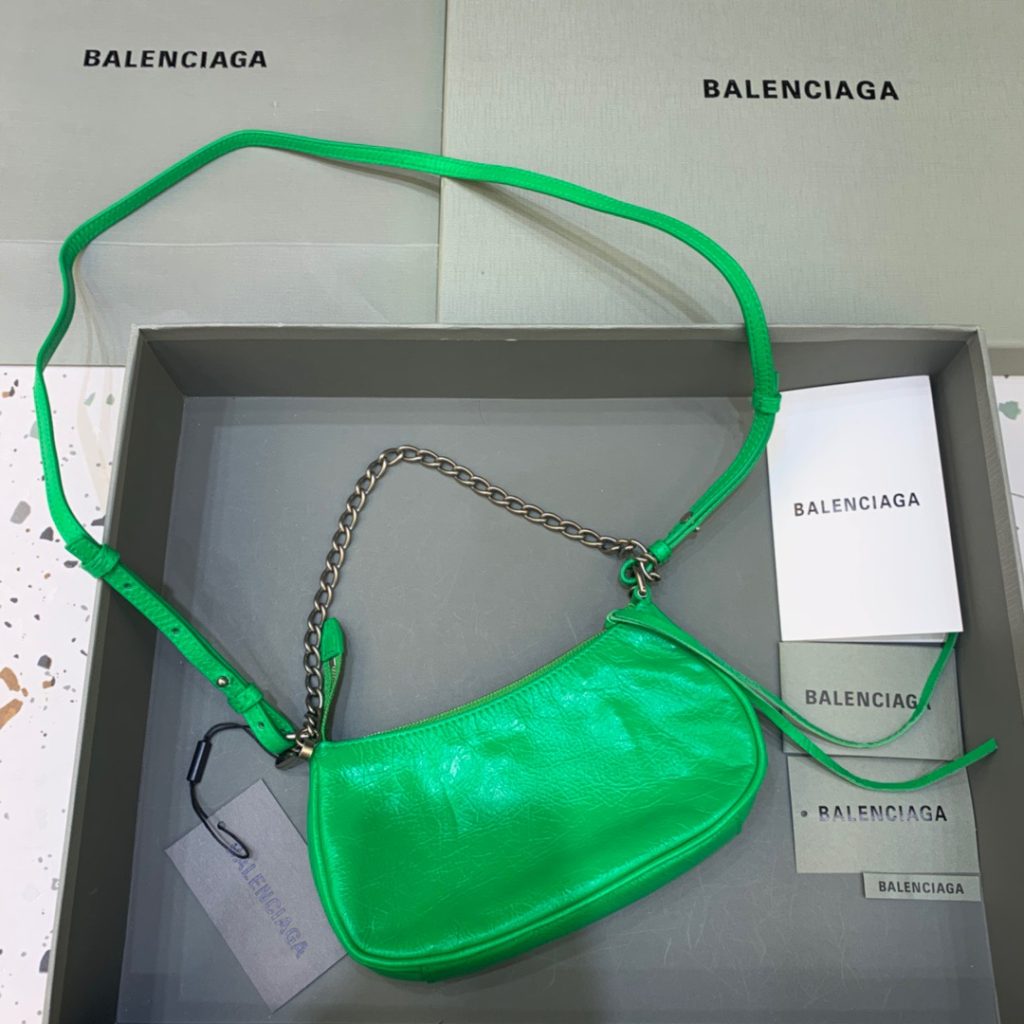 Balenciaga Le Cagole Mini Bag With Chain In Green, For Women, Women’s Bags 8.2in/21cm