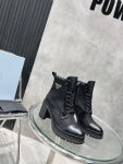 Prada Tronchetti Lace-Up Boot Black For Women PRD 187408001612380