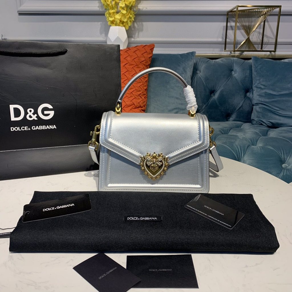 Dolce & Gabbana small Devotion Bag Silver For Women 19cm/ 7.5inches