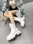 Prada Zipper Ankle Boots White For Women PRD