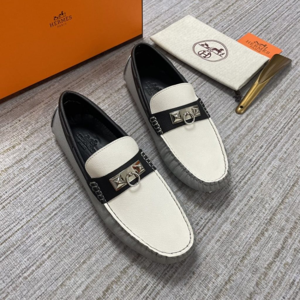 Hermes Irving Loafer Grey/White For Men size 44EU