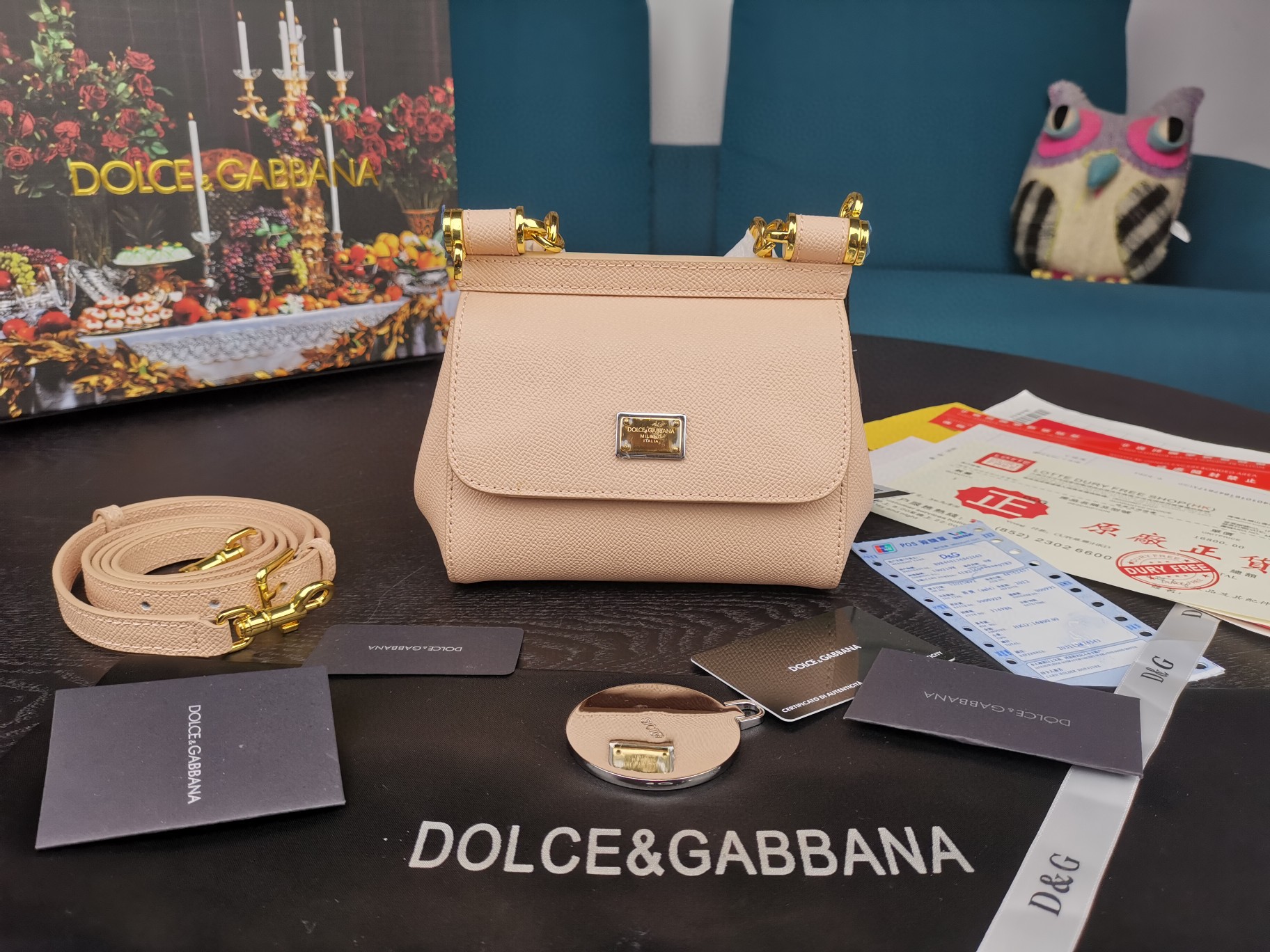 Dolce & Gabbana Small Sicily Bag In Dauphine Pale Pink For Women 7.5in/19cm DG BB7116A100180414