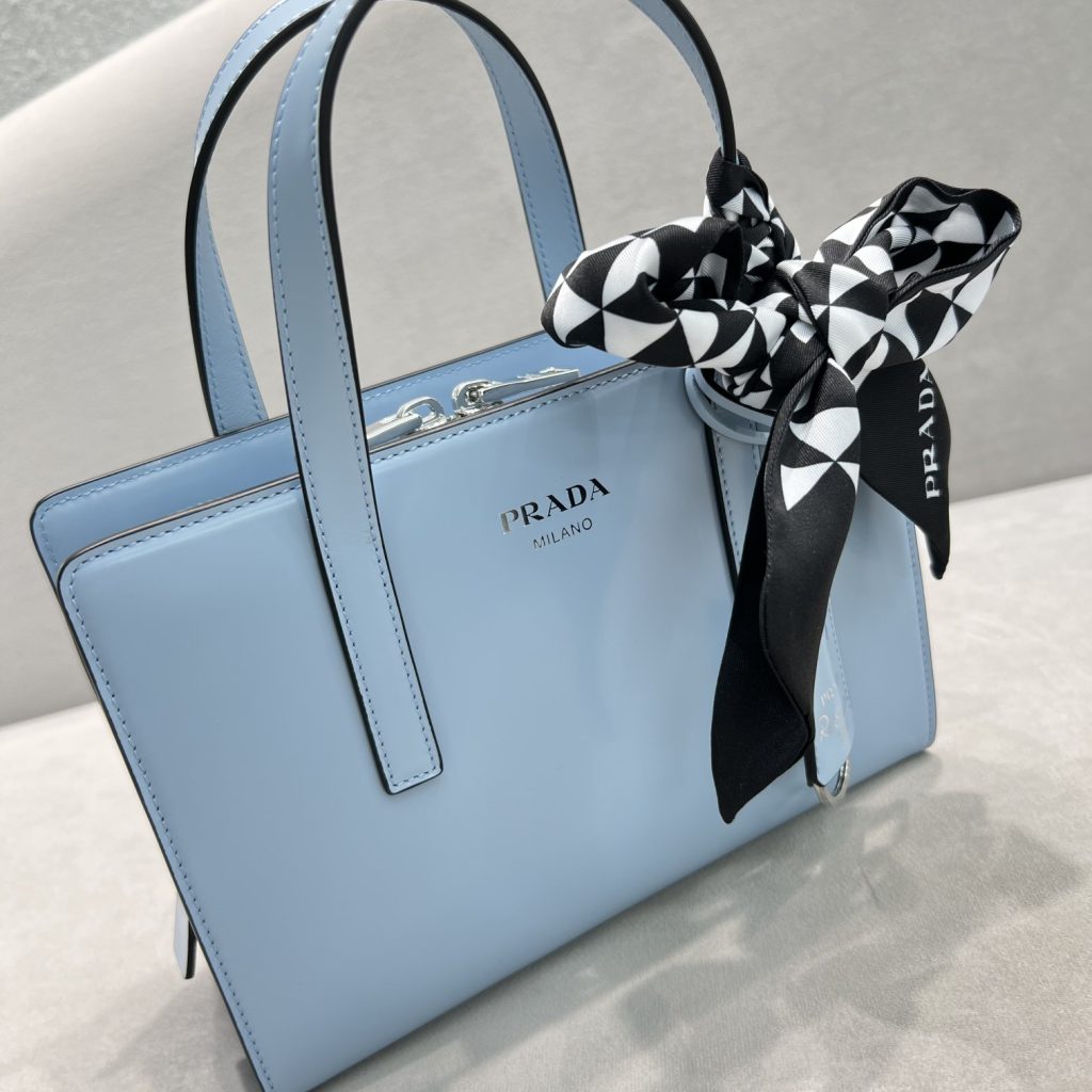 Prada Re-Edition 1995 Brushed Mini Handbag Blue For Women, Women’s Bags 8.6in/22cm