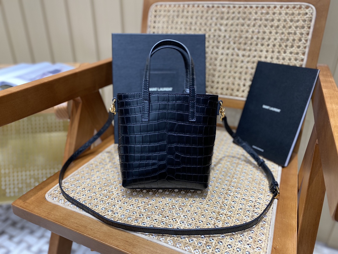 Saint Laurent Mini Toy Shopping Bag Black For Women, Women’s Bags 7.1in/18cm YSL 712367AAAOH1000