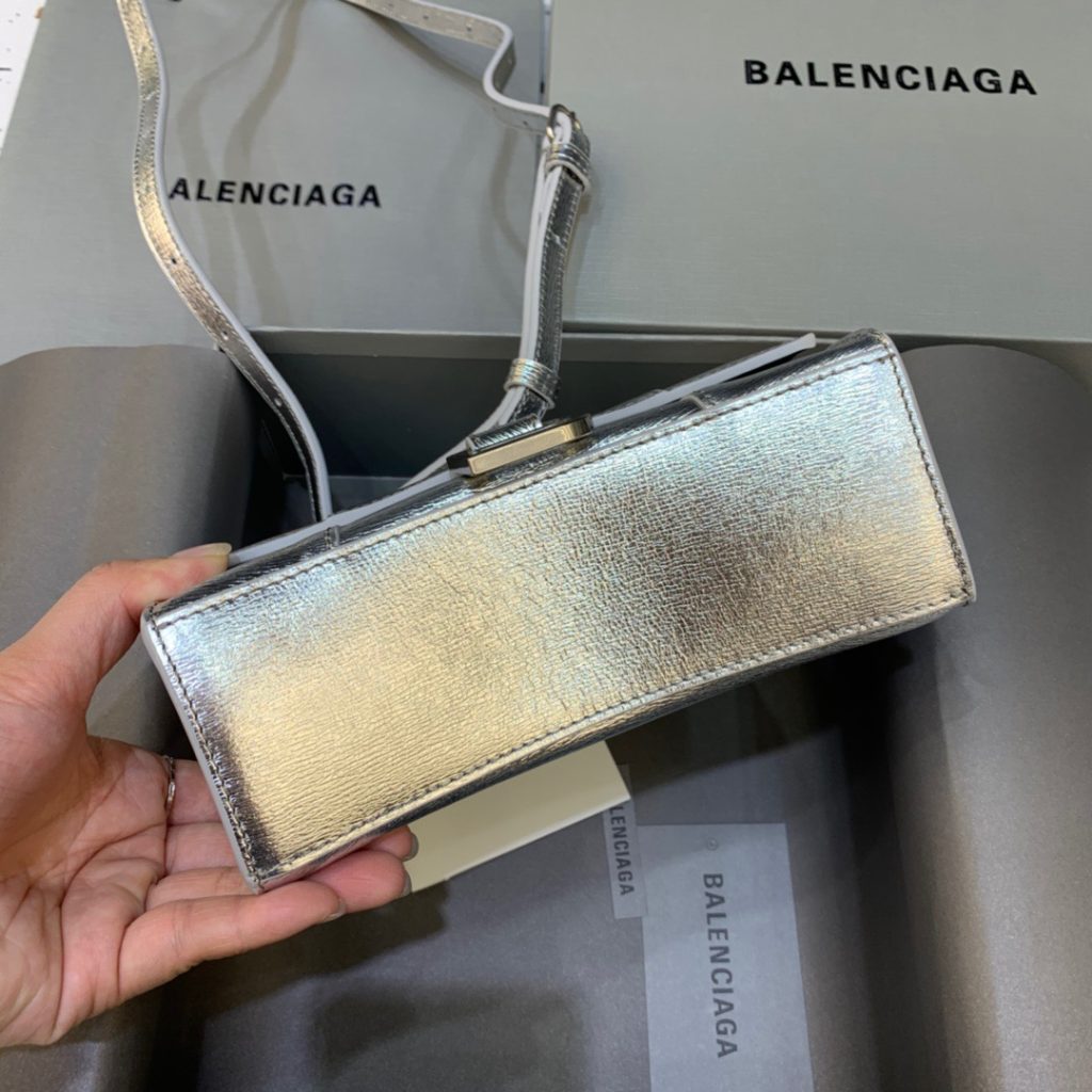 Balenciaga Hourglass XS Handbag In Sliver, For Women, Women’s Bags 7.4in/19cm