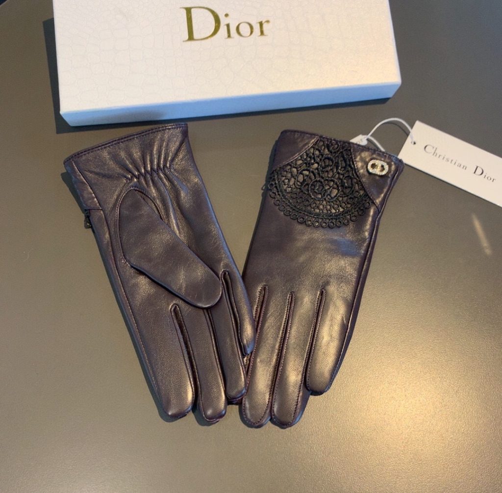 Dior Gloves In Dark Purple