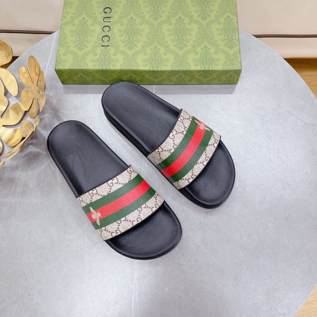 Gucci Women’s GG Slide Sandal With Bee Web Black For Women 41 EU 10 US