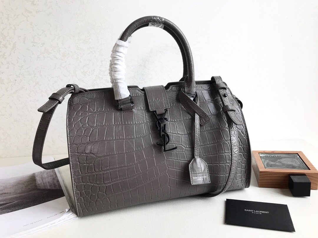 Saint Laurent Monogram Cabas Small Gray For Women 12in/31cm YSL