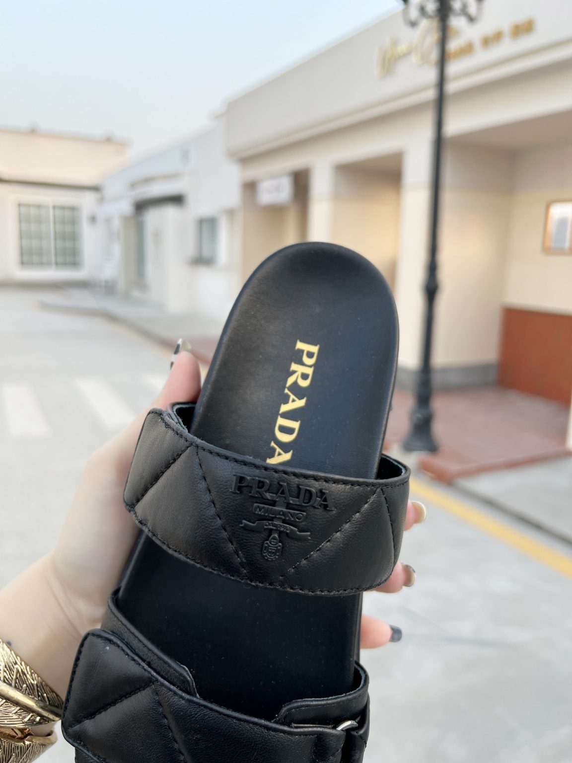 Prada Padded Nappa Slides Black For Women 0.8in/20mm PRD