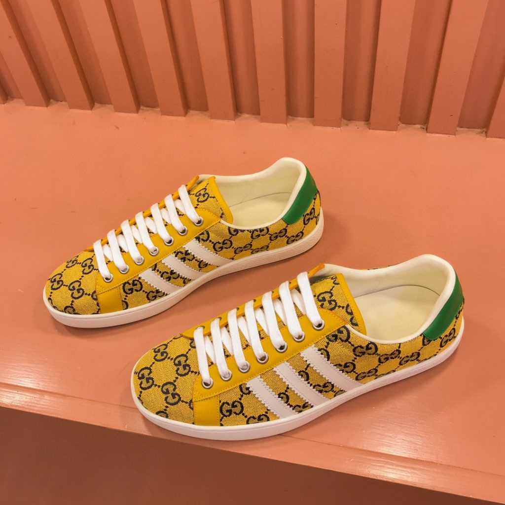 Gucci x Adidas Men’s With GG Sneakers Yellow For Men ‎707850