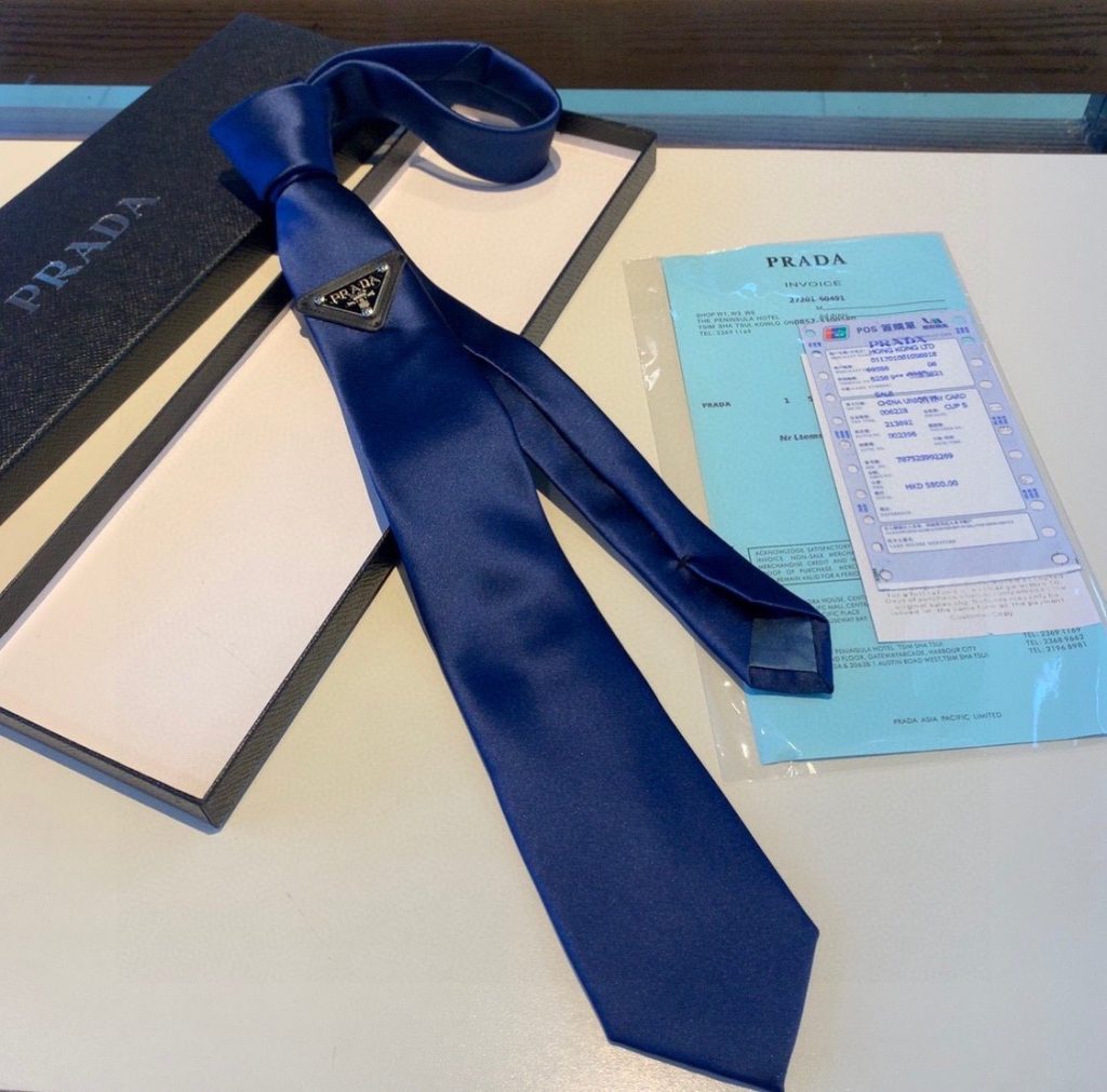 Prada Re-Nylon Gabardine Tie Blue Prada Men Tie  UCR77_1WQ8_F0ABM_S_202