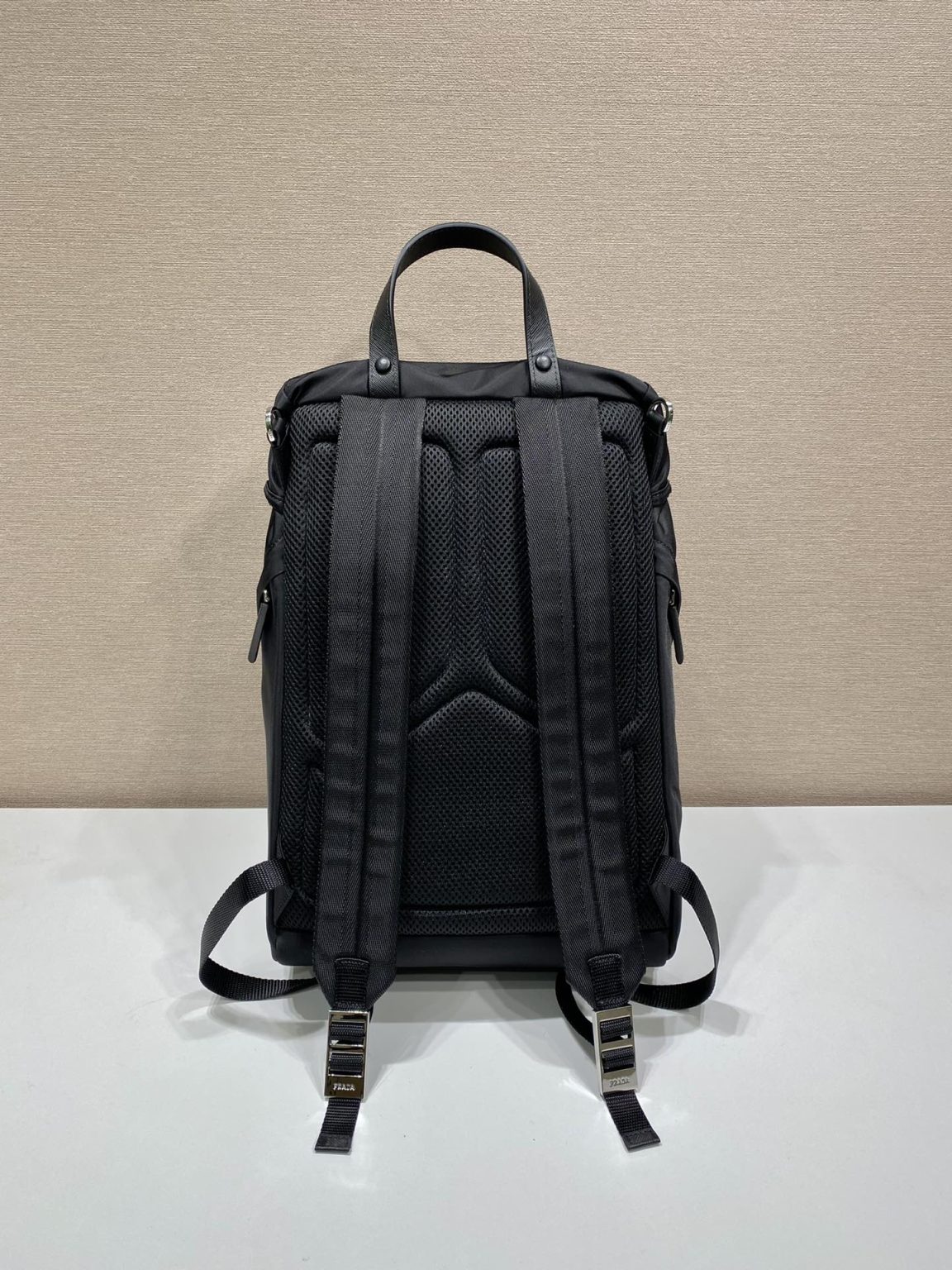 Prada x Adidas Re-Nylon And Saffiano Backpack Black For Women, Women’s Bags 17.7in/45cm