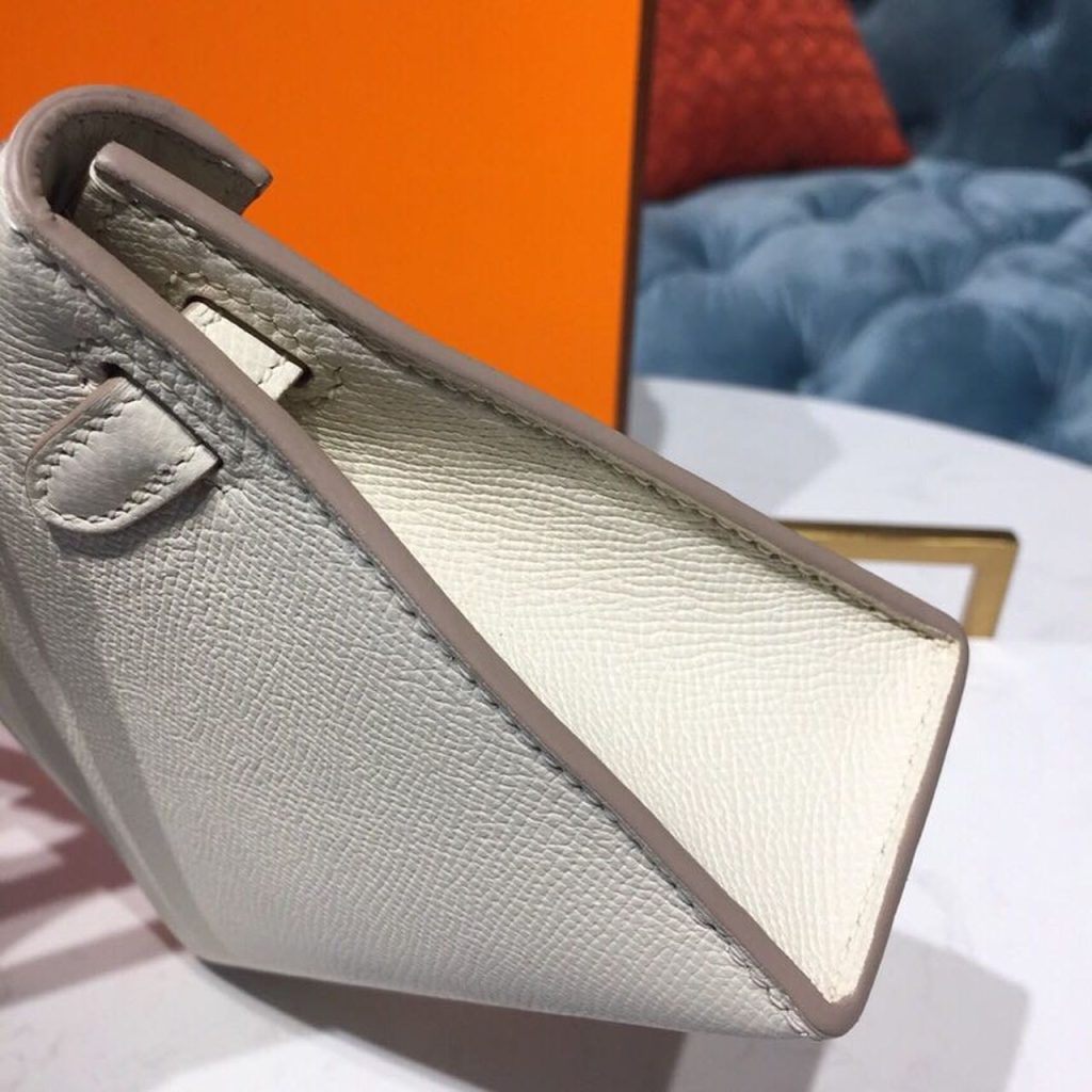 Hermes Mini Kelly White For Women Gold Toned Hardware 7.5in/19cm