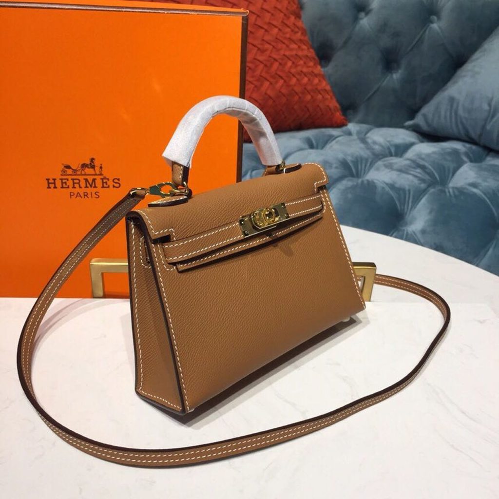 Hermes Mini Kelly Gold For Women Gold Toned Hardware 7.5in/19cm