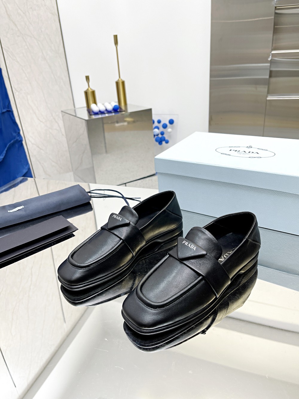 Prada Patent Loafers Black For Women PRD