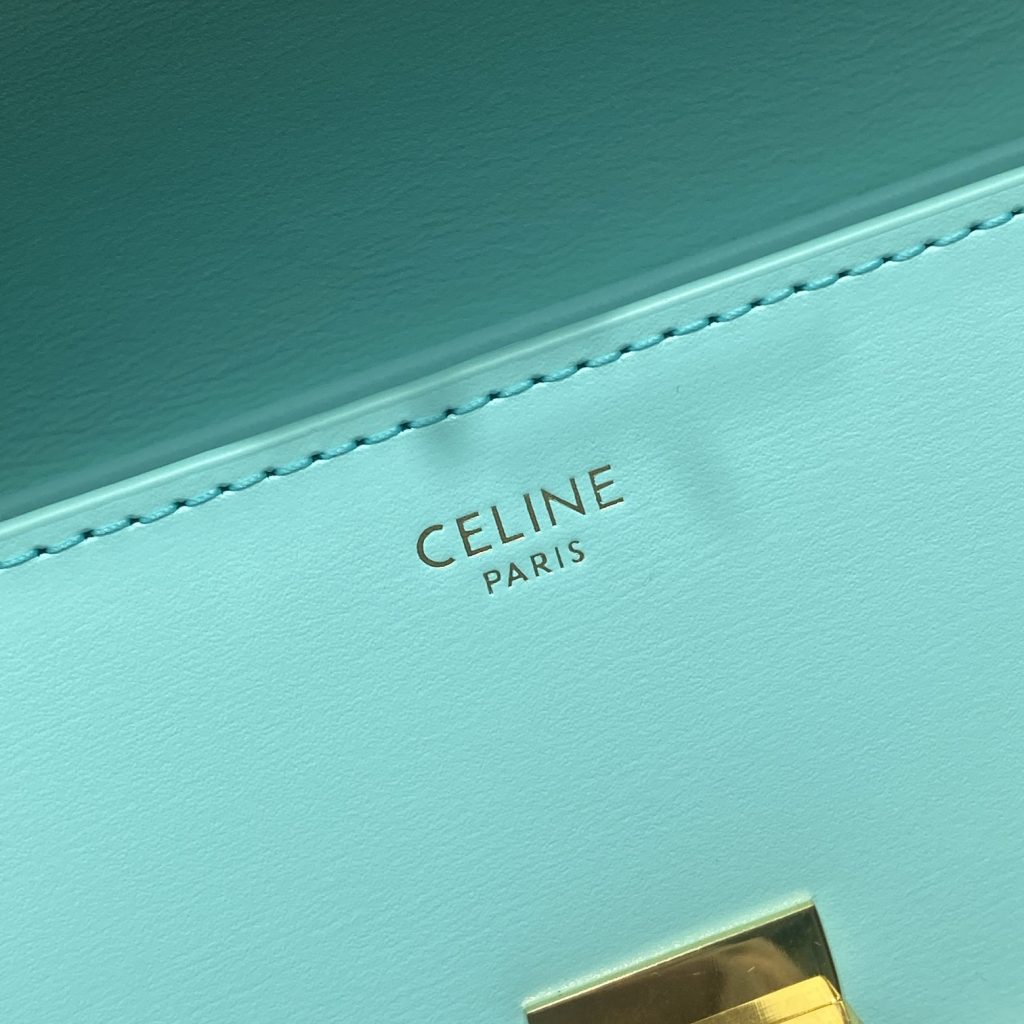 Celine Triomphe Shoulder Bag Mint Green For Women 8in/20cm