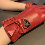 Prada Nappa Gloves In Red