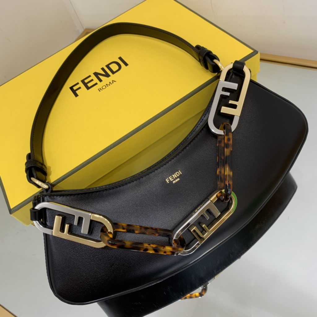 Fendi O’Lock Swing Black Bag For Woman 32cm/12in 8BS068AHM0F19KX