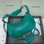 Balenciaga Le Cagole XS Shoulder Bag In Dark Green, For Women, Women’s Bags 13in/33cm