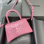 Balenciaga Hourglass Small Handbag In Dark Pink, For Women, Women’s Bags 9in/23cm