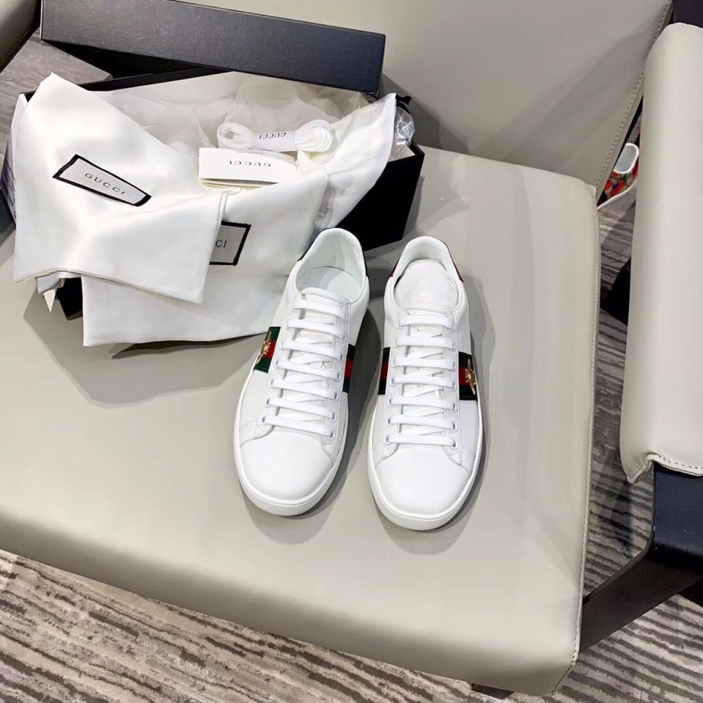 Gucci Women’s Ace Sneaker With Bee White For Women GG 431942 02JP0 9064