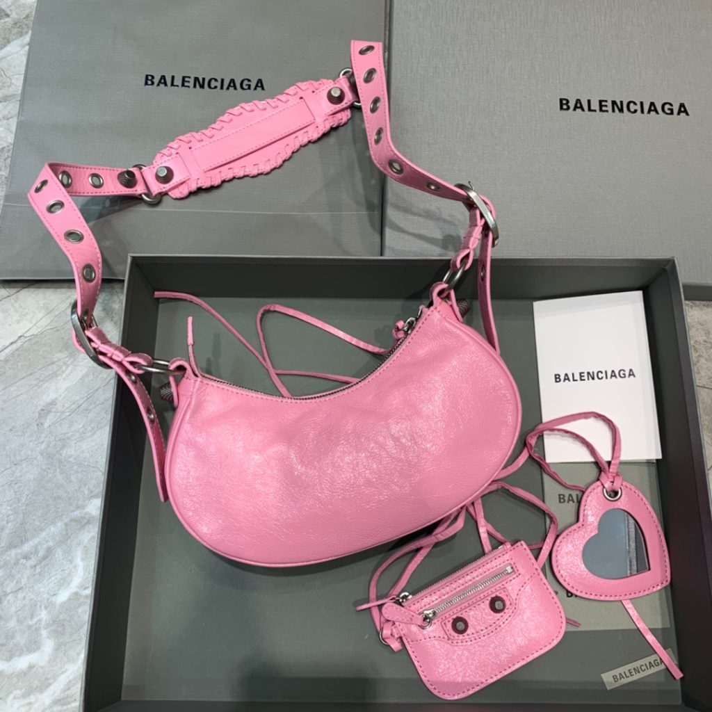 Balenciaga Le Cagole XS Shoulder Bag In Light Pink, For Women, Women’s Bags 10.2in/26cm 6713091VG9Y5906