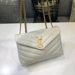 Saint Laurent Loulou Small Chain Bag In Matelassé “Y” White For Women 9.8in/23cm YSL 494699DV7279207