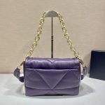 Prada System Nappa Patchwork Shoulder Bag Purple For Women, Women’s Bags 7.5in/19cm