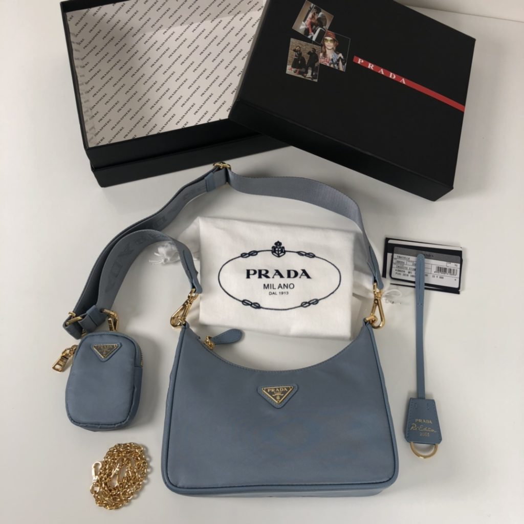 Prada Re-Edition 2005 Re-Nylon Bag Blue For Women, Women’s Bags 8.6in/22cm 1BH204_NZV_F0ETB_V_V2M