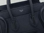 Celine Nano Luggage Bag In Drummed Black For Women 8in/20cm 189243HSC.38NO