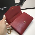 Saint Laurent Uptown Chain Wallet Red For Women 7.4in/19cm YSL