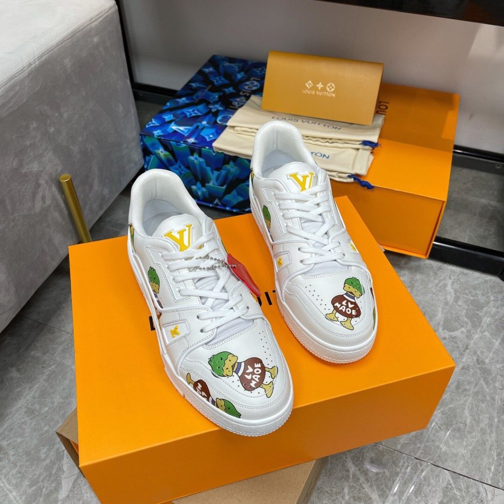 Louis Vuitton LV Trainer Sneaker White By Virgil Abloh For Women LV 1A9JC5