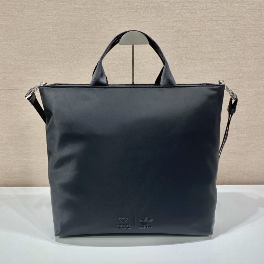 Prada x Adidas Re-Nylon Shopping Bag Black For Women, Women’s Bags 15.7in/40cm