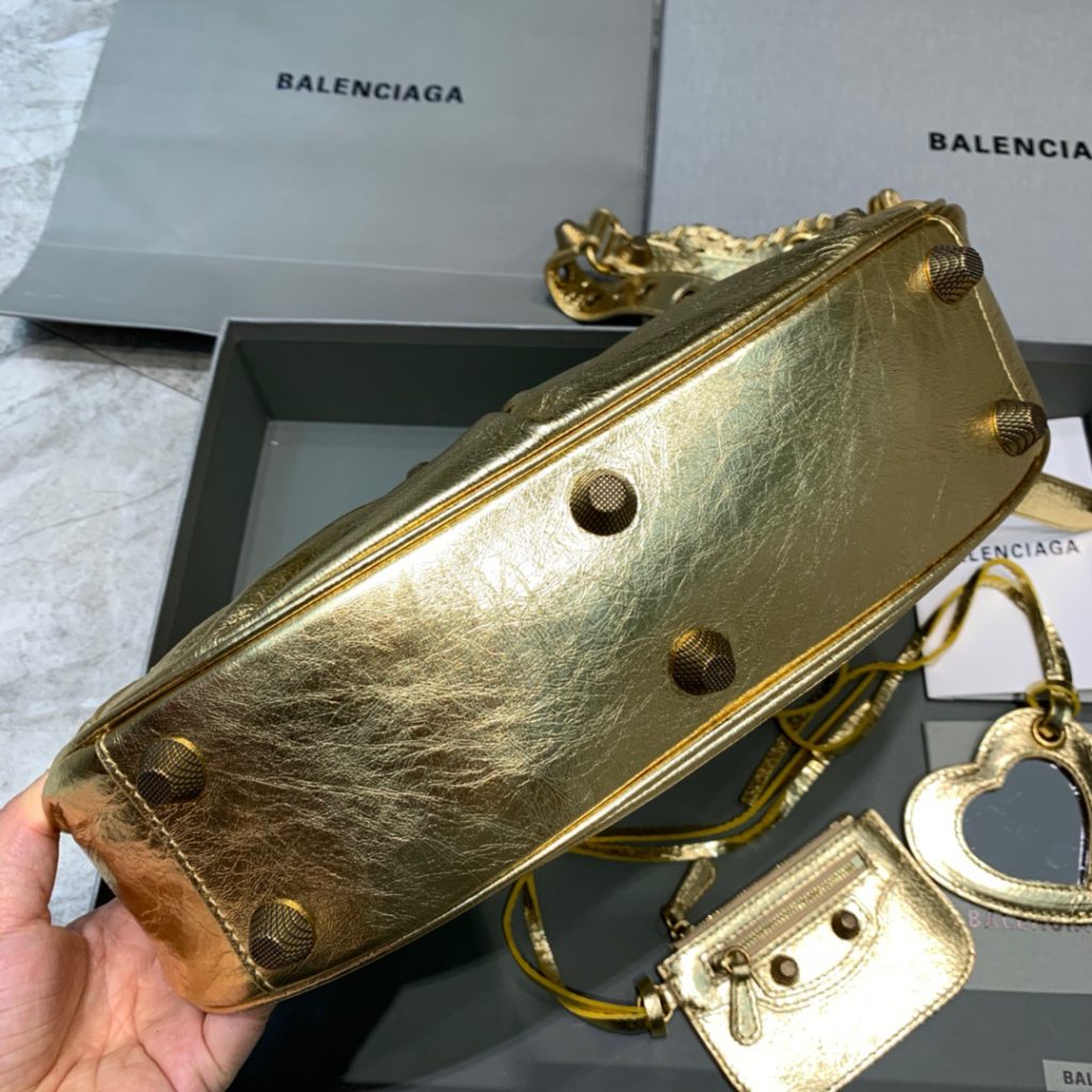 Balenciaga Le Cagole XS Shoulder Bag In Gold, For Women, Women’s Bags 13in/33cm