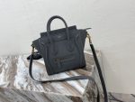 Celine Nano Luggage Bag In Drummed Grey For Women 8in/20cm 189243AQL.10KL