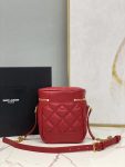 Saint Laurent 80’s Vanity Bag In Carré-Quilted Grain De Poudre Red For Women 6.4in/16.5cm YSL 649779DME276805