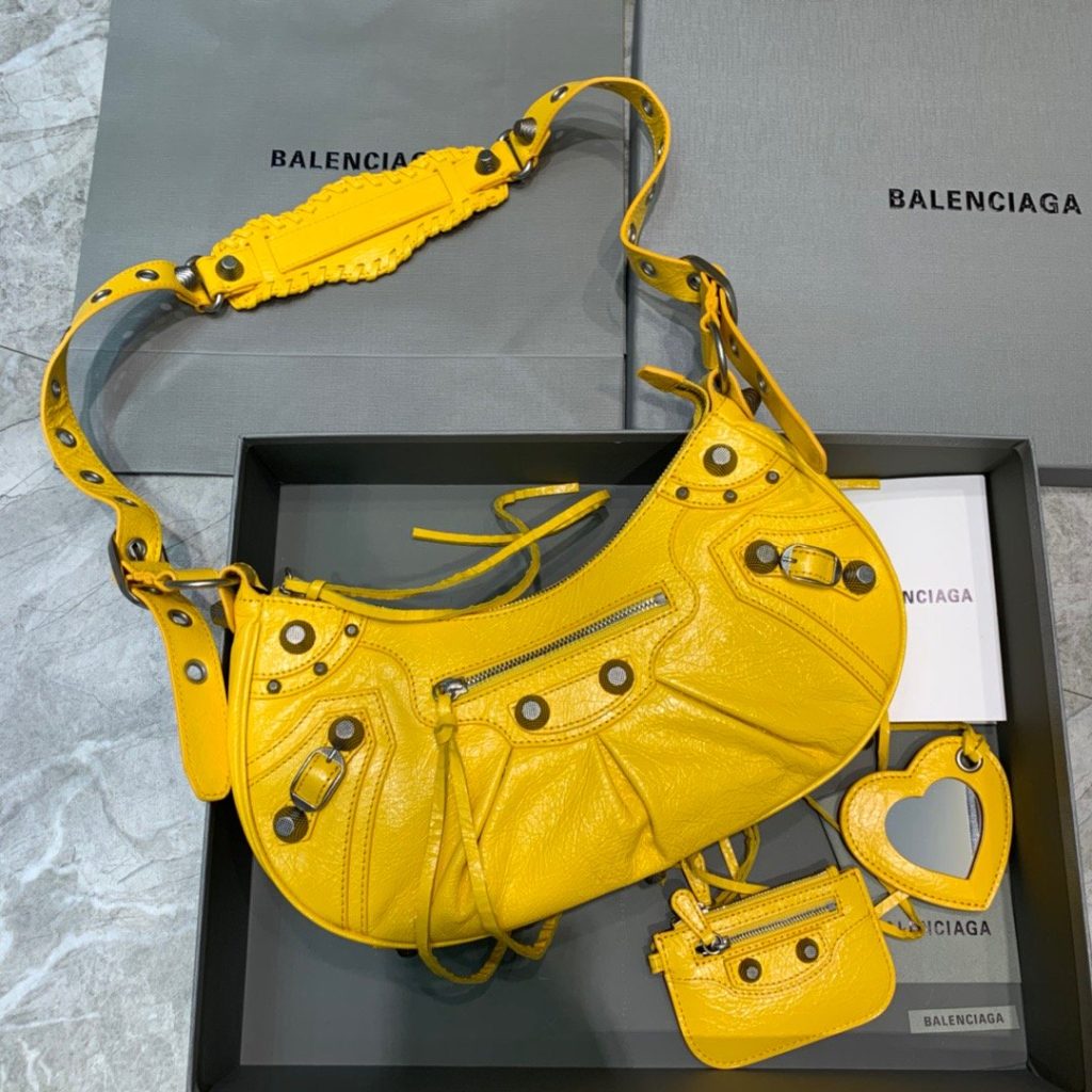 Balenciaga Le Cagole XS Shoulder Bag In Yellow, For Women, Women’s Bags 13in/33cm