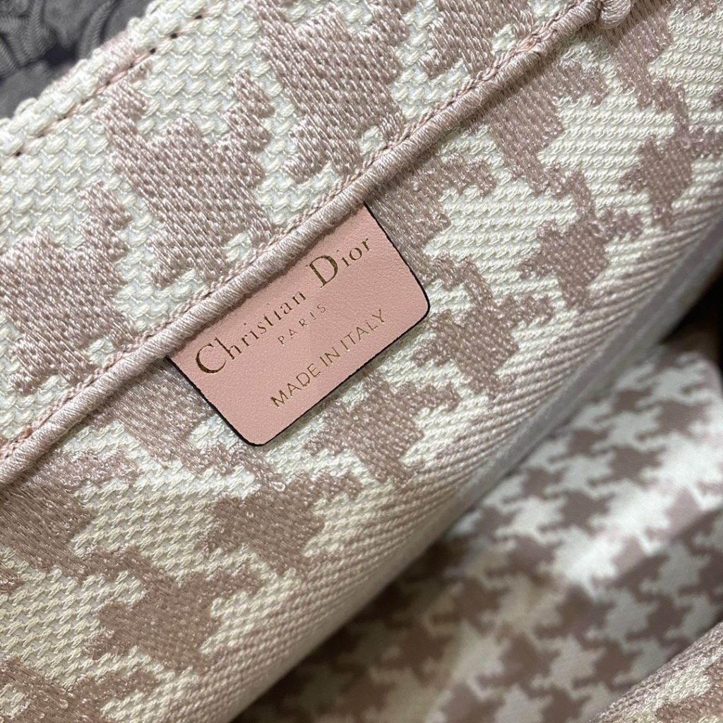 Christian Dior Medium Dior Book Tote Pastel Houndstooth Embroidery, Pastel, For Women Women’s Handbags, Shoulder Bags, 36cm CD