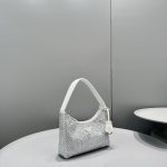 Prada Satin Mini-Bag With Crystals White For Women, Women’s Bags 8.6in/22cm 1BC515_2AWL_F0009_V_OOO