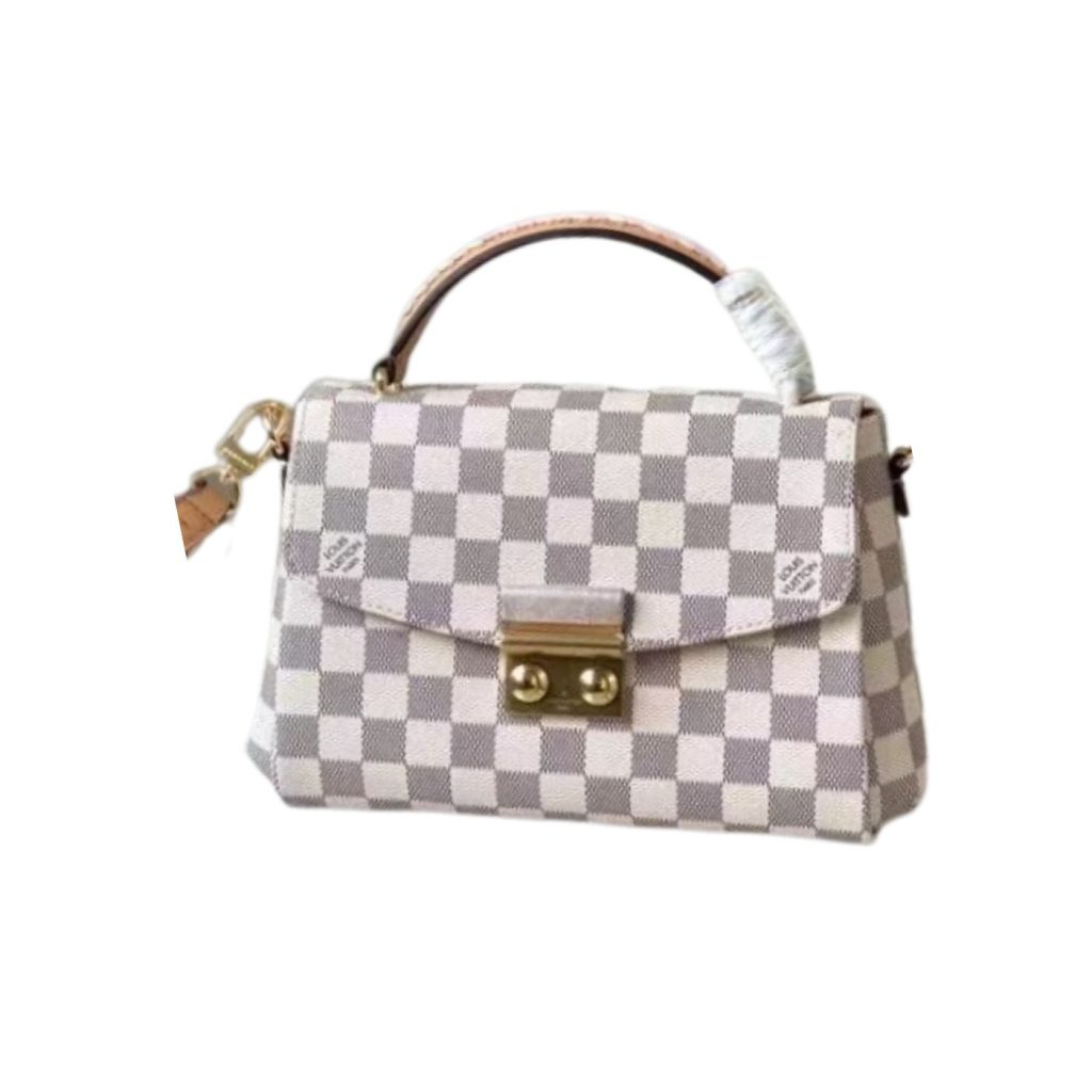 Louis Vuitton Croisette Damier Azur Canvas Pink For Women, Women’s Handbag, Shoulder And Crossbody Bags 9.8in/25cm LV N50053