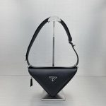 Prada Triangle Mini Bag Black For Women, Women’s Bags 9.8in/25cm