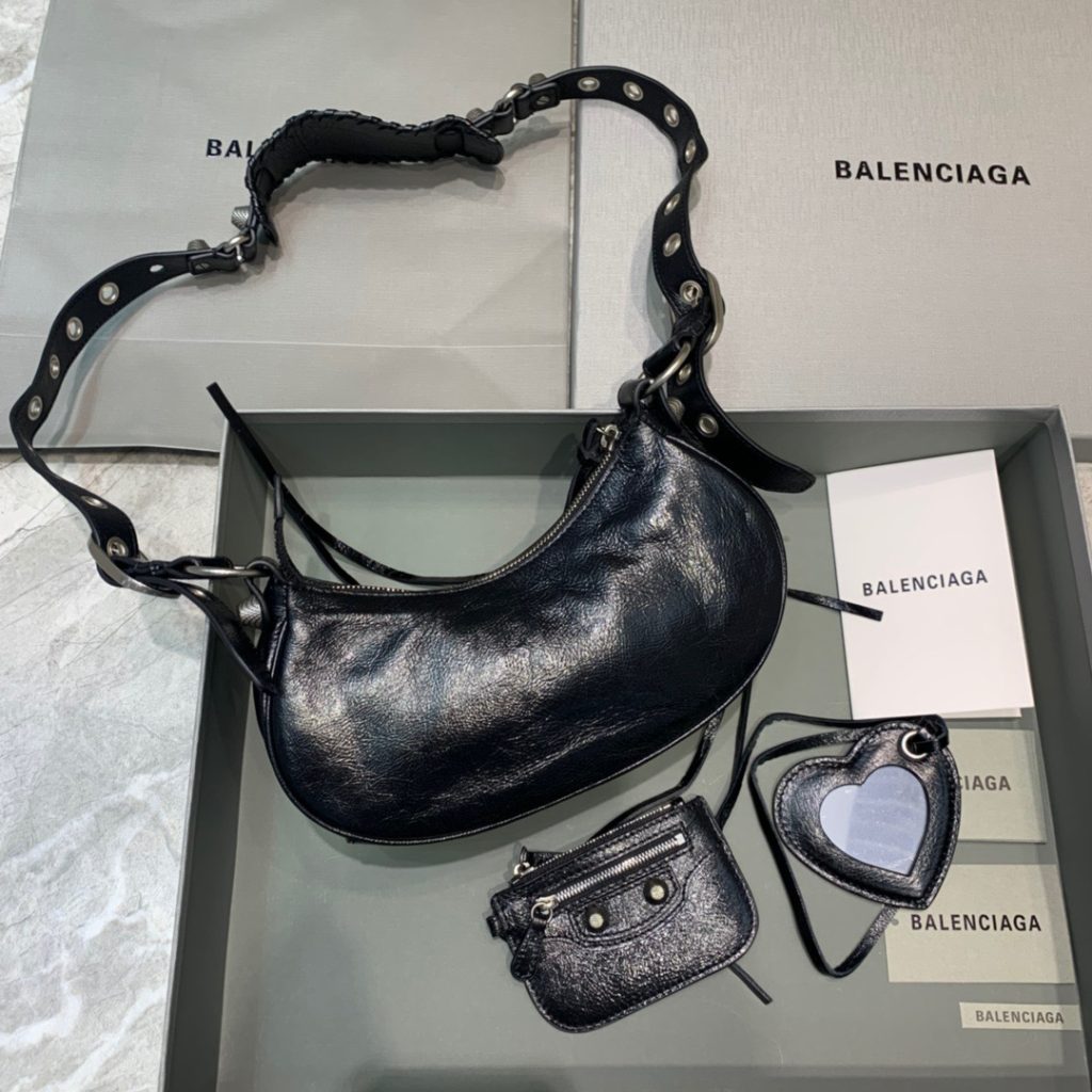 Balenciaga Le Cagole XS Shoulder Bag In Black, For Women, Women’s Bags 10.2in/26cm 671309210BK1000