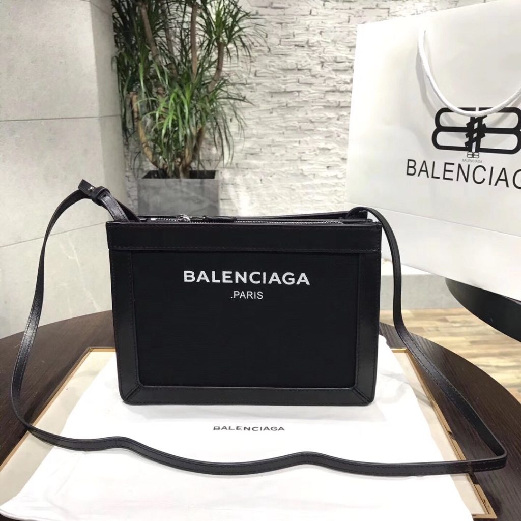 Balenciaga Satin Crossbody Shoulder Bag In Black For Women, Women’s Bags 10.2in/26cm