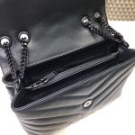 Saint Laurent Loulou Small Chain Bag In Matelassé “Y” Black For Women 9.8in/23cm YSL 494699DV7281000