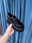 Prada Monolith Brushed Loafers Black For Women 2.4in/60mm PRD 2DE129_B4L_F0002