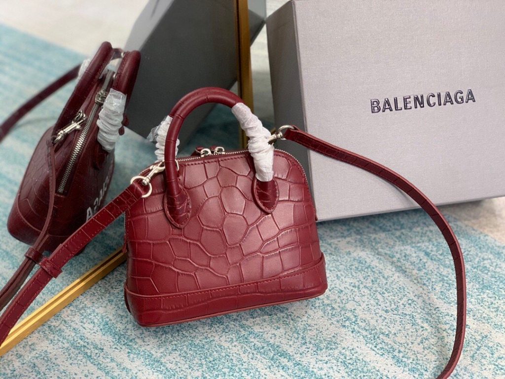 Balenciaga Ville Mini Handbag In Dark Red, For Women, Women’s Bags 7in/18cm