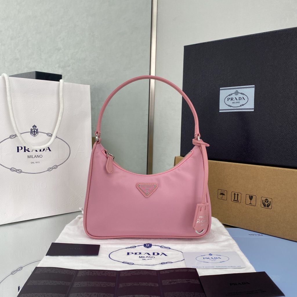 Prada Re-Edition 2005 Re-Nylon Mini Bag Pink For Women, Women’s Bags 8.6in/22cm